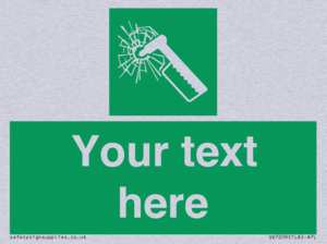 Custom sign safe condition emergency hammer